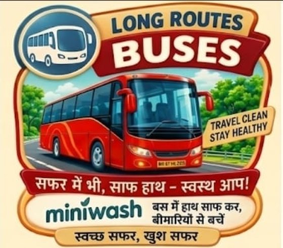MINIWASH for long route bus travel